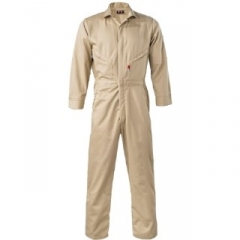 FR Zipper Pocket Coverall - Khaki/Tan 7 oz. Indura Ultra-Soft Fabric